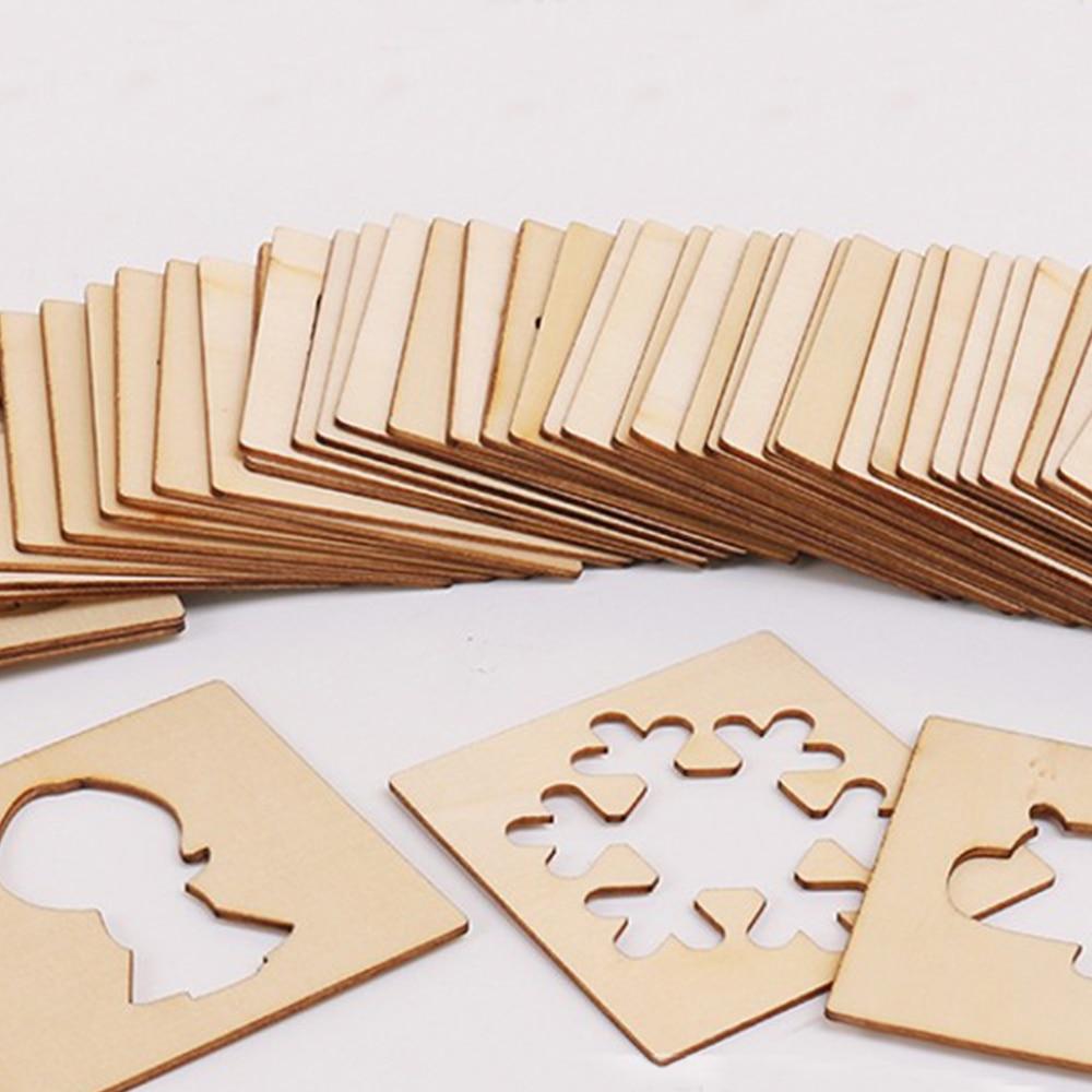 100Pcs Baby Wooden Drawing Toys Painting Stencil Templates Coloring Board Children Creative Doodles Early Learning Education Toy