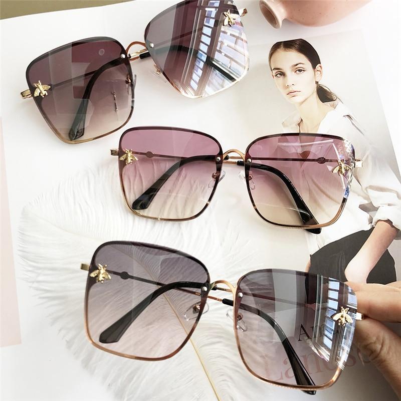 NEW 2021 Popular brand  Oversize Square Sunglasses For Women and Ladies  Luxury Driving Superstar  Designer Sunglasses With Shades and Gradient Glasses With  UV400 Protection