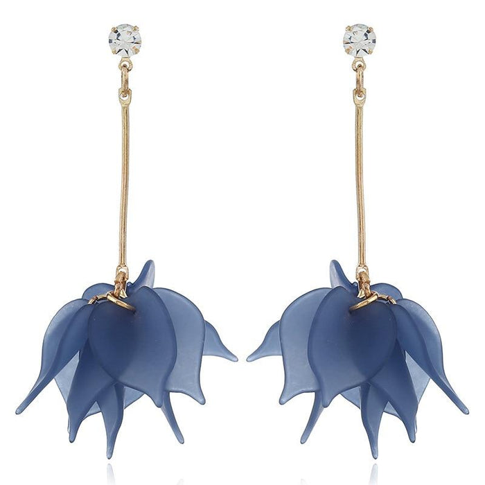 New Flower Handmade Bohemia Boho Earrings Women Fashion Long Hanging Earrings Crystal Female Jewelry Set