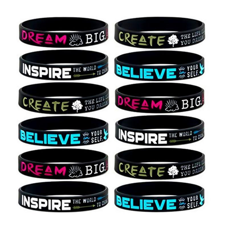 Dream Inspire Motivation Bracelets Silicone Wristbands Cool Style Perfect Gift For Men And Women