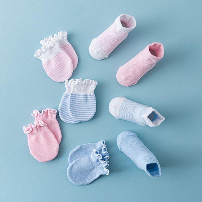 4 Pairs Children Newborn Socks Gloves Anti-scratch Breathable Elasticity Protection For Babies