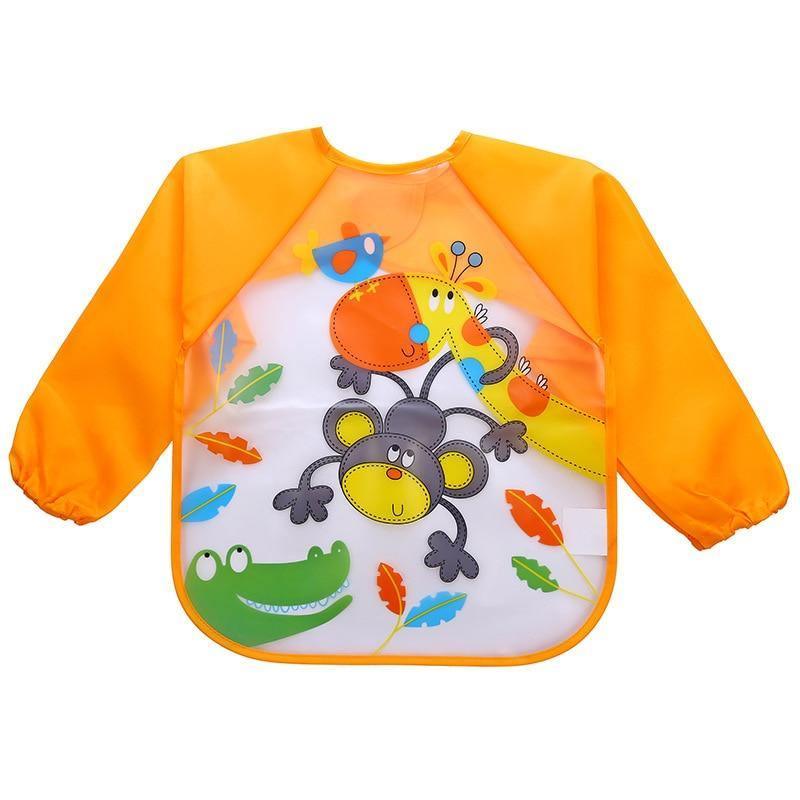 Waterproof Long Sleeve Girl Bibs Kids Burp Cloth Feeding Bib with Pocket Bib For Kids