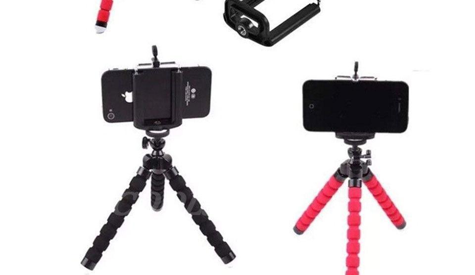 Flexible Sponge Mini Tripod With Bluetooth Remote Shutter Mini Camera Tripod Phone Holder Clip Stand