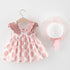 Luxury Modern Baby Girls Dresses With Hat 2pcs Clothes Sets Kids Clothes Baby Sleeveless Dress Print Floral Fruit Design Style