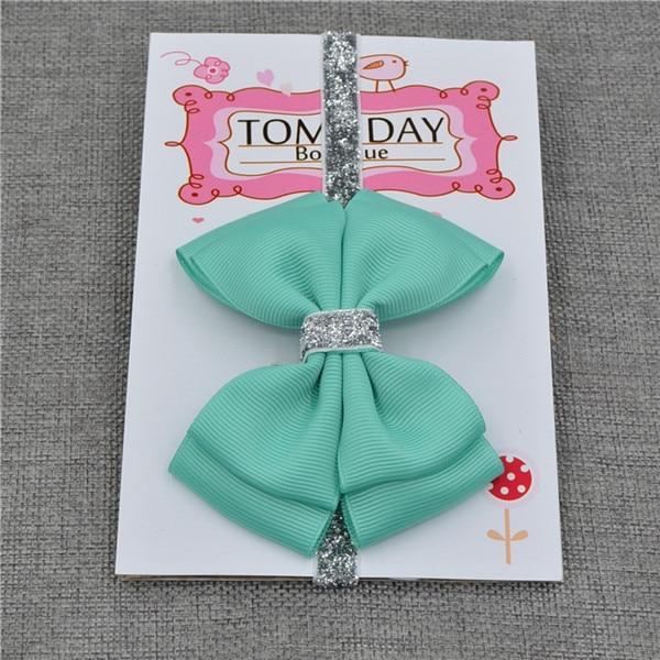 Luxury New Baby Hair Bow Flower Headband Silver Ribbon Hair Band Handmade Hair Accessories Bow for Children