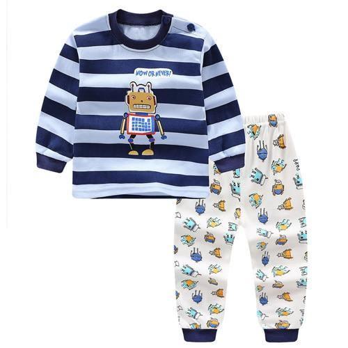 Modern Luxury Baby Boy Clothes Cotton Clothing Sets Cartoon Long-sleeved T-shirt Pants Infant Clothes 2pcs Ste For Boys and Girls Kids