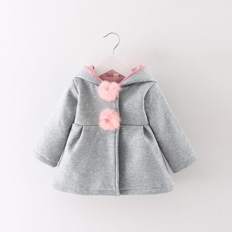 Newborn Girls Coat Autumn Spring Jacket Rabbit long Ear Hoodies Cotton Outerwear Children Clothes