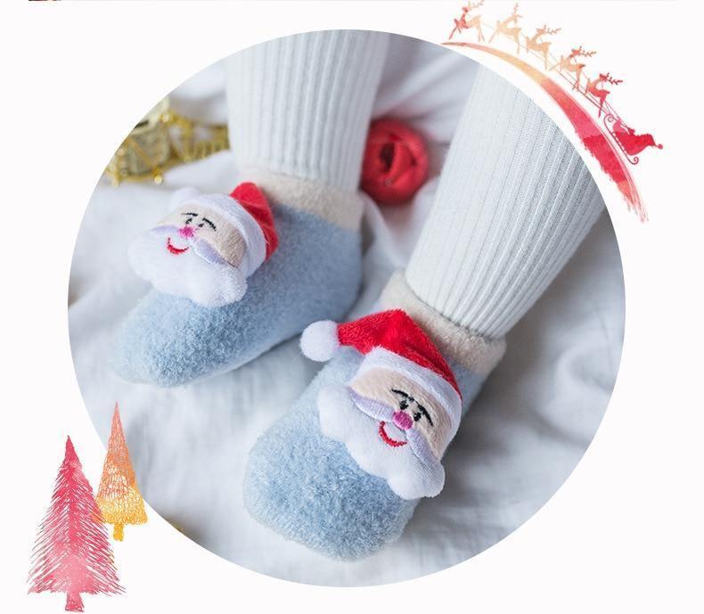 Baby Socks Christmas Anti Slip Short Socks for Baby Newborn Winter Warm Infant Cartoon Girls Boys