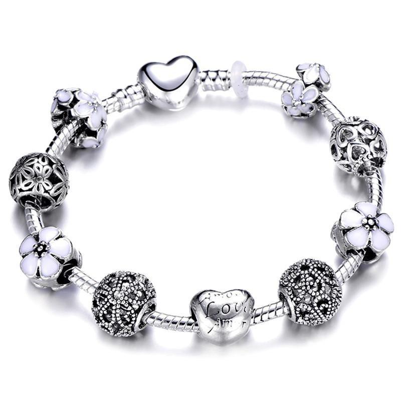 Modern  Rose Pendant Tree Of Life Charm Bracelet For Women With Unicorn Bead Bracelets & Bangles Fashion Jewellery Pulseras Mujer Design 925 Sterling Silver Breacelet