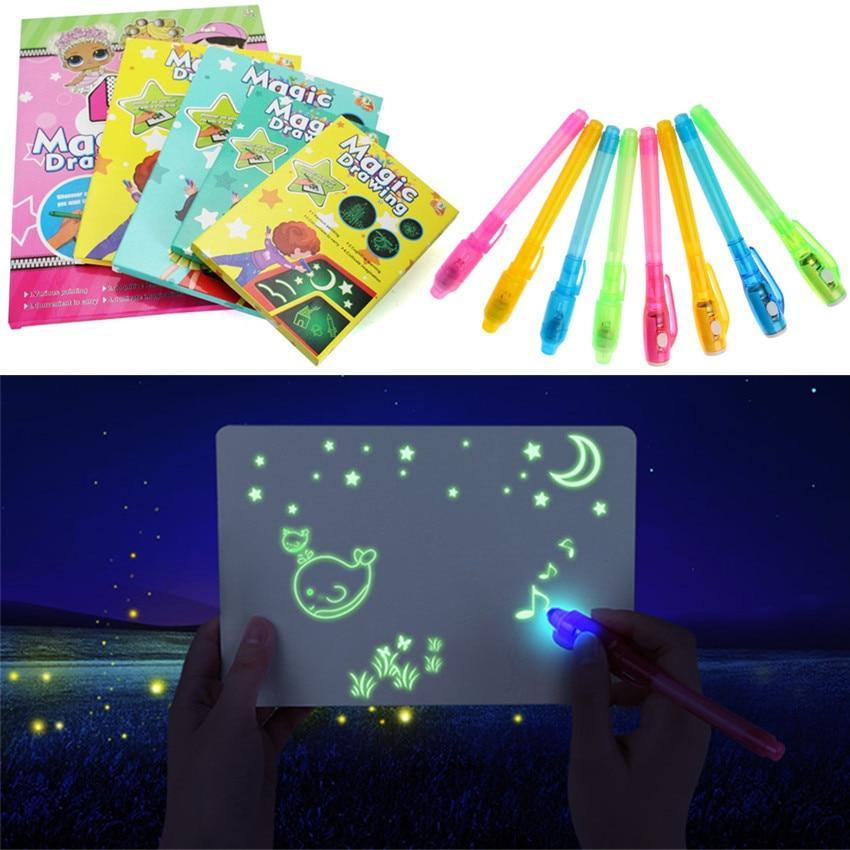 Educational Toy Drawing Board Tablet Graffiti 1pc A4 A3 Led Luminous Magic Raw With Light-fun