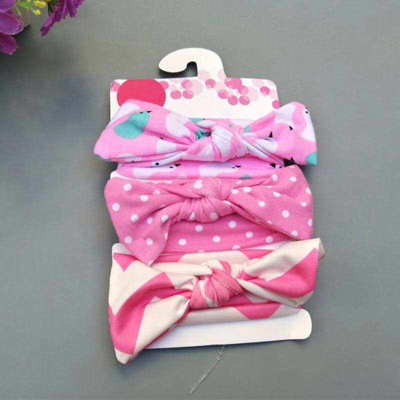 Summer Cute Floral Bows Baby Girl Headbands Elastic Bowknot Newborn Hair Band Turban Set Hair Accessories Bow Set For Kids