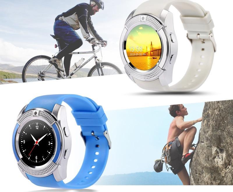 Famous Sport Men Smart Watch WIth SIM card For Android and IOS sistems With Camera Rounded Answer Call Dial Call Smartwatch and  Heart Rate Fitness Tracker