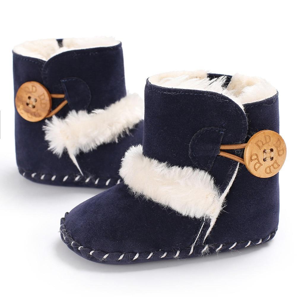 Fashion Comfortable Newborn Kid Baby Girl Boy Cute Snow Shoes Winter Warm Soft Boots Solid Cotton