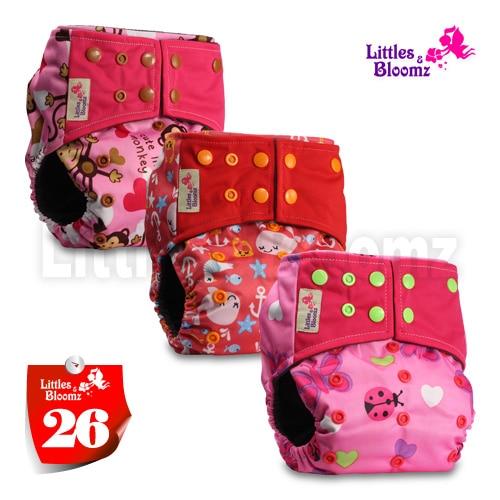 Modern Luxury Printed Washable Real Cloth Pocket Nappy,3 nappies/diapers Set For Girls and Boys Baby In Elegant Style