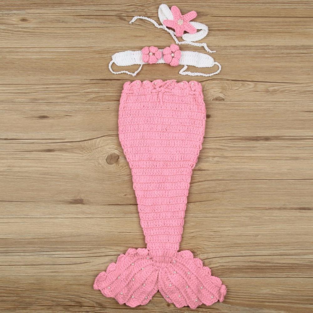 Baby Hat Mermaid Newborn Photography Props Girls Crochet Knitted Cap Hand-woven In Modern New Princess Design