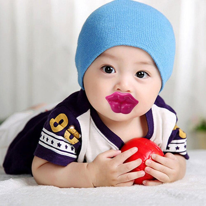 Silicone Baby Lip Pacifier Kiss Pink Rose Red Lip Shape Teeth Soothers Funny  Baby Pacifiers For Baby and For Kids
