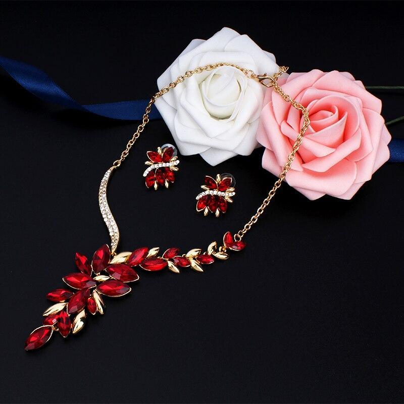 Bridal Jewellery Sets for Women Wedding Crystal Necklaces Earrings Sets Dresses Accessories