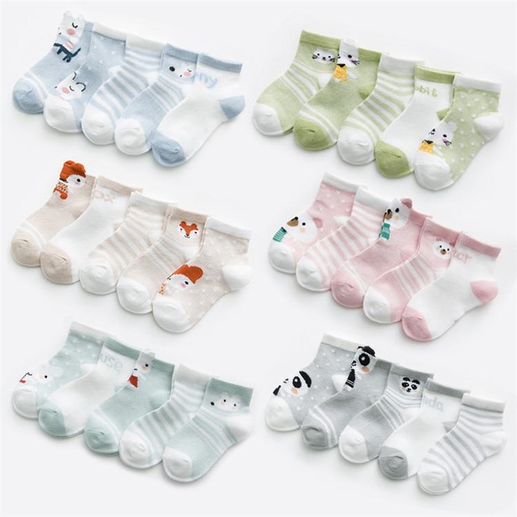 5 Pairs Infant Mesh Thin Cotton Socks For Newborn Baby Girls And Boy  Clothes Accessories