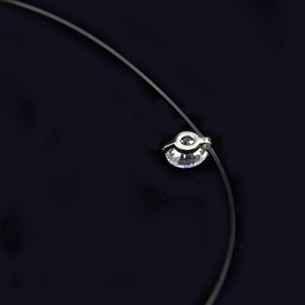 Popular Female Transparent Luxury Line Diamond Necklace In Silver Color Invisible Chain for Women In Modern New Style