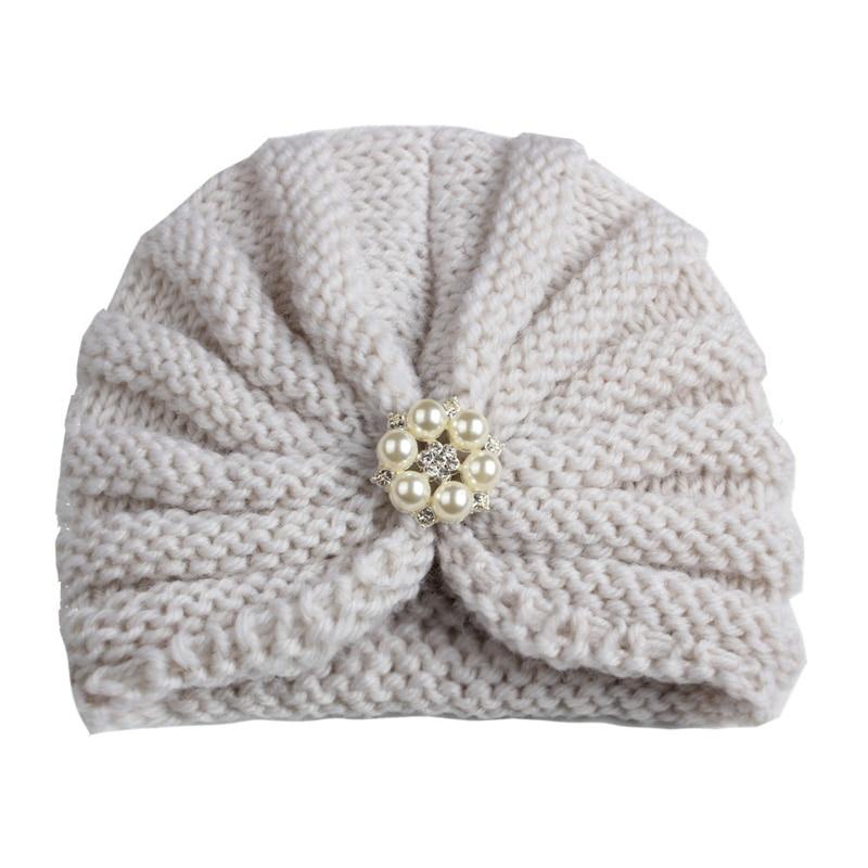 Handmade Knitted Winter Baby Hat for Girls Candy Color Enfant Baby Beanie Turban Hats Newborn Baby Cap