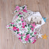 Baby Girls Summer Romper and Headband Jumpsuit Floral Sun suit Outfits 2 pieces With Bow In Modern Floral Design