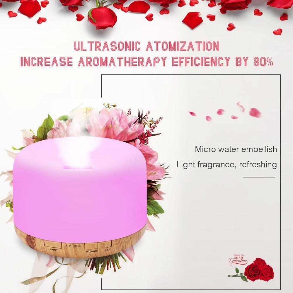 Air Humidifier Essential oil diffuser 300ML 500ML Ultrasonic Cool Mist Maker Fogger Humidifier LED Lamp Aroma Diffuser Electric  Aromatherapy Diffuser umidifier Aroma Essential Oil Diffuser with 4 Timers 2 Misting Modes Waterless Auto Off