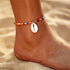 Handmade Fashion Colorful Seed Beads Shell Ankle Bracelet for Women Foot Leg Jewelry Brecelets