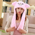 Modern Elegant Winter Interesting Girls Animals Ear Moving Jumping Hats Children and Adults Women Warm Rabbit Winter Caps In Modern Design