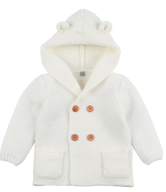 Winter Fashionable Sweaters For Baby Cardigans Autumn Hooded Newborn Knitted Jackets Cartoon Bear Children Long Sleeve Clothing