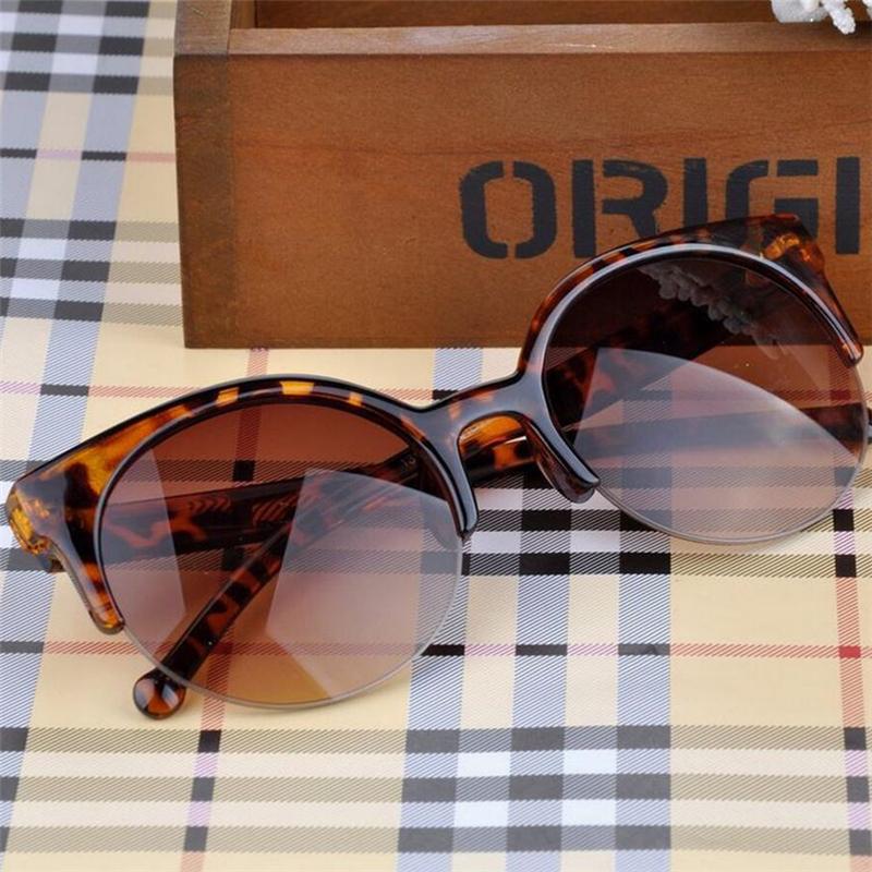 New Luxury Modern Fashion Retro Designer Super Round Circle Glasses  With Cat Eye Women's Sunglasses With UV400 Protection