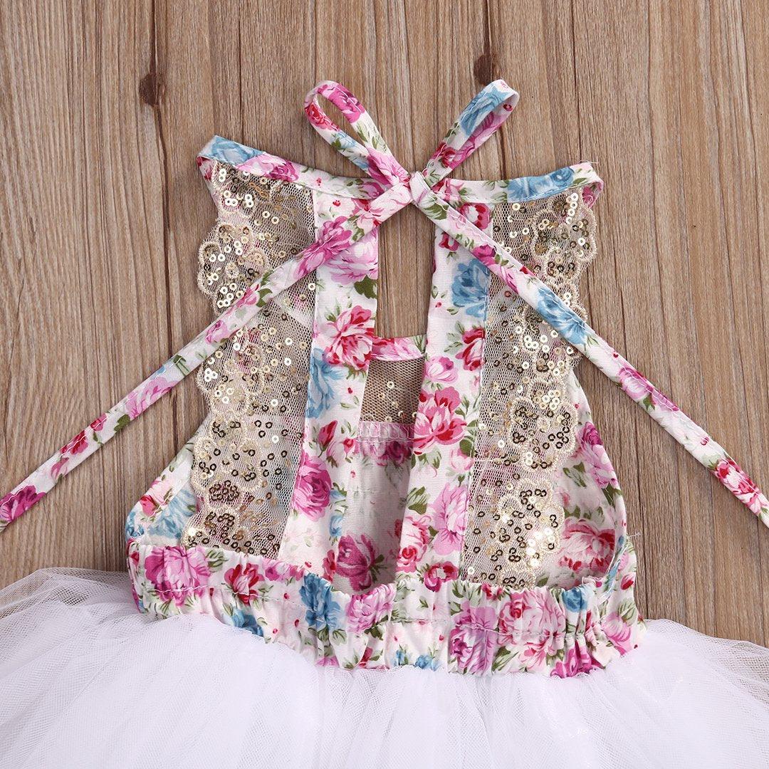 Handmade Girl Dress With Sequins Baby Girls Dress Tulle Tutu Floral Dress Baby Dresses Sundress Baby Clothing For Wedding and Celebrations