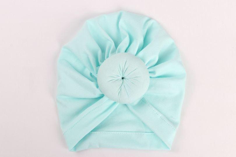 Newborn Toddler Baby Girl Turban Cotton Beanie Hat Warm Soft Cap Solid Knot Soft Wrap In Modern Style