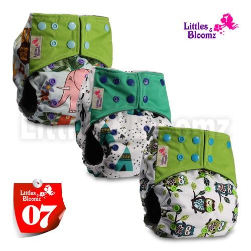 Modern Luxury Printed Washable Real Cloth Pocket Nappy,3 nappies/diapers Set For Girls and Boys Baby In Elegant Style