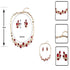 Luxury Elegant Woman HIgh Quality Diamond Wedding Jewelry Sets for Women Red Black White Necklace Earrings Sets of Chain