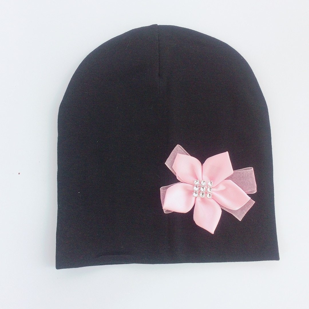 Modern Elegant Baby Girl Hat Cap With Bow and Dots Cotton Flower Beanie for Girls Butterfly Knot