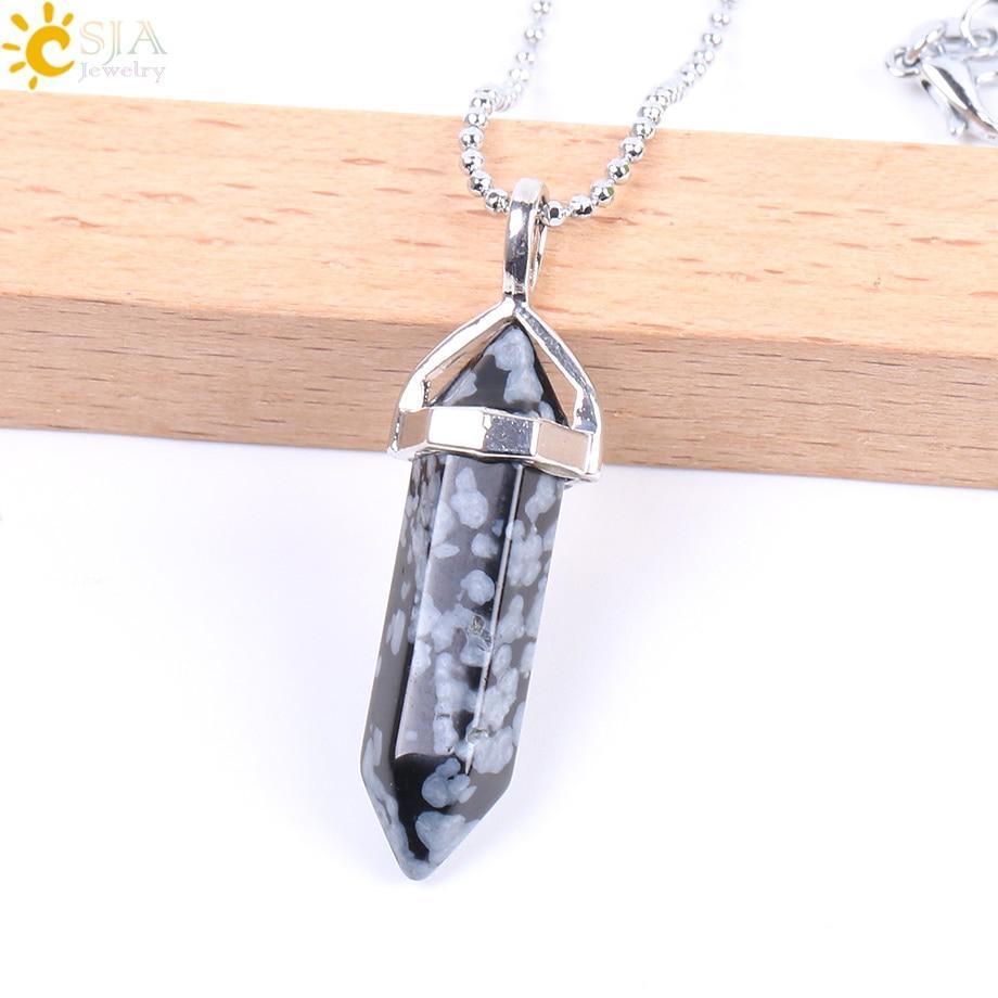 Real Raw Pink Purple Gem Crystal Necklace Hexagonal Bullet Natural Stone Necklace Pendant Women Jewelry