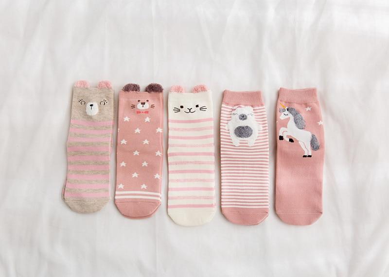 5pairs 100% Cotton Unisex Baby Socks for Girls&boys Children Soft Winter Cute Cartoon Socks Set For Baby