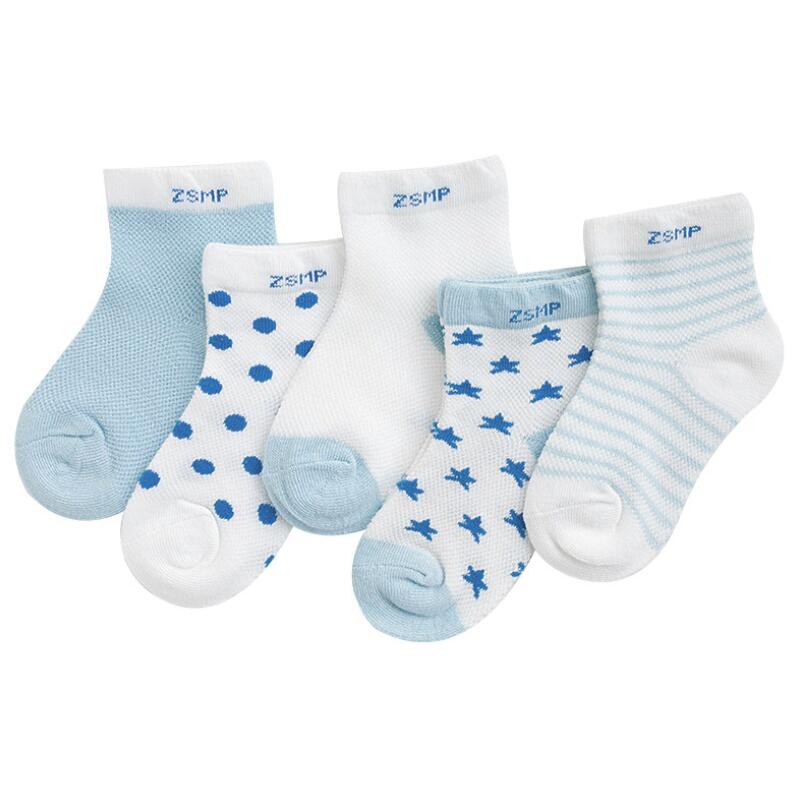 5 Pairs Cute Summer Breathable Mesh Cotton Infant Baby Socks For Newborn Boys And Girls