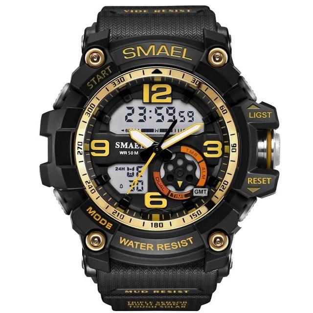 NEW Sport Analog-Digital Watch For Men and Woman  Waterresistant 50M Professional Waterproof Quartz Large Dial Military Wristwatches  With Night Mode