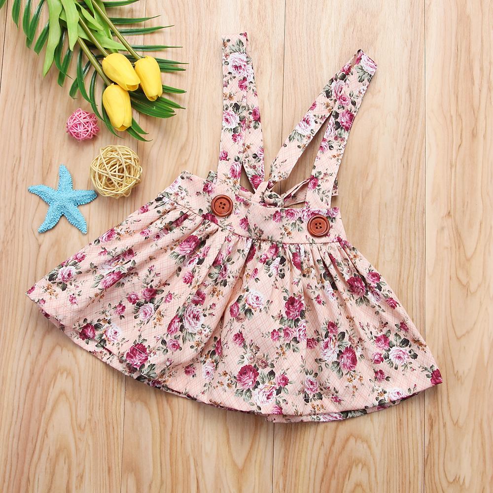 Luxury Modern Summer Fashion Toddler Kids Baby Girls Floral Printing Sleeveless Clothes Party  Strap Tutu Dress For Girls