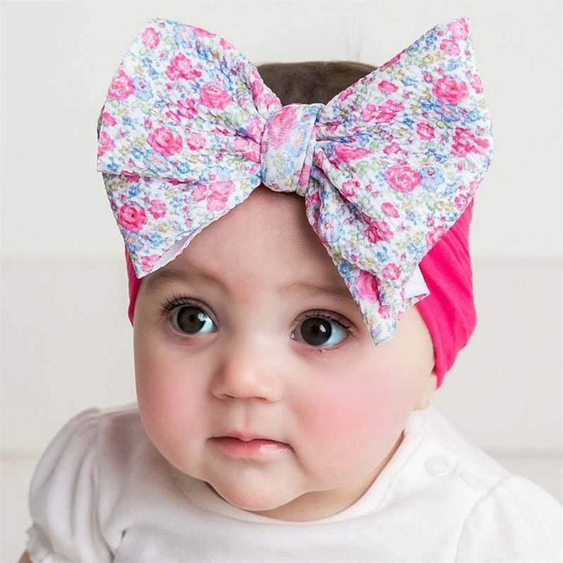 Handmade Bow Flowers Baby Headbands Printed Bowknot Elastic Baby Turban Newborn Hair Accessories For Baby Girls