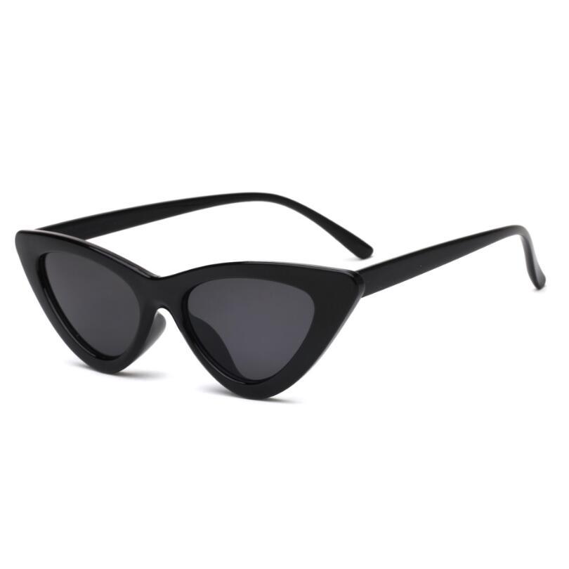 Elegant Cute Retro Cat Eye Sunglasses For  Women With Small Black White Triangle Vintage Ladies Sunglasses and UV400 Protection