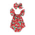 Newborn Baby Girls Watermelon Printed Sleeveless Bodysuit Sunset Jumpsuit Casual Clothes for Girls