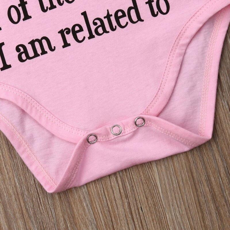 Newborn Baby Girls Cotton Romper Short Sleeve Print Letter Jumpsuit Clothes Outfit With Message For Girls