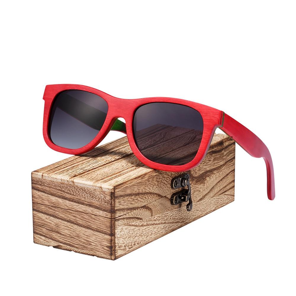 New Skateboard Wood Sunglasses Eyeglasses Polarized Wood Sunglasses Skateboard Real Sunglasses For Women and Men With UV400 Protection