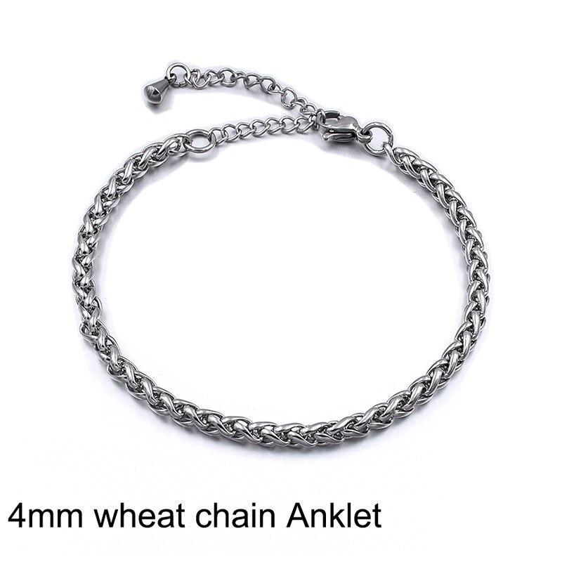 Luxury High Quality Unisex Silver Color Stainless Steel Beach Anklet For Women and Men Luxury Brecelet for Hand or Leg Chain Foot Jewelry