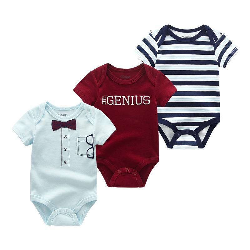 Modern 3PCS Baby Girl And Boy Newborn Boy Short Sleeve Baby Romper Jumpsuit Set For Boys and Girls