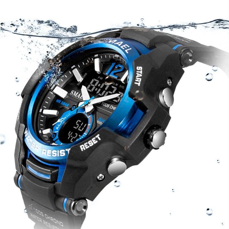 Modern Luxury Sport Watch For Men Fashion Casual Alarm Clock 50M Waterproof In Military Chrono Dual Display Style Wristwatches Relogio Masculino