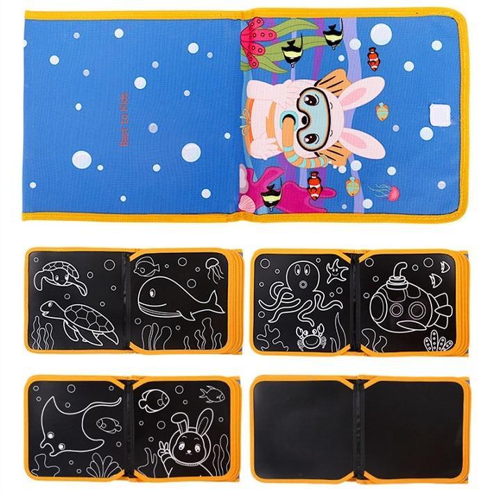 Modern Popular Kids Baby Education Skill Book  Drawing Board Book Animal Coloring Book  Blackboard Painting For Kids