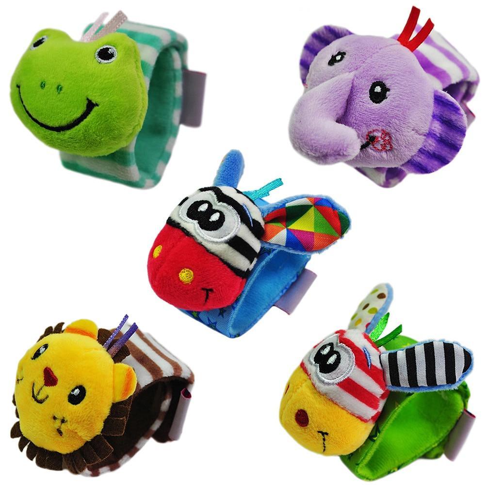 Soft Plush Baby Animal Hand Bells Baby Rattle Toys Newborn Gift Animal Style Hand Bell Rattle For Baby Kids